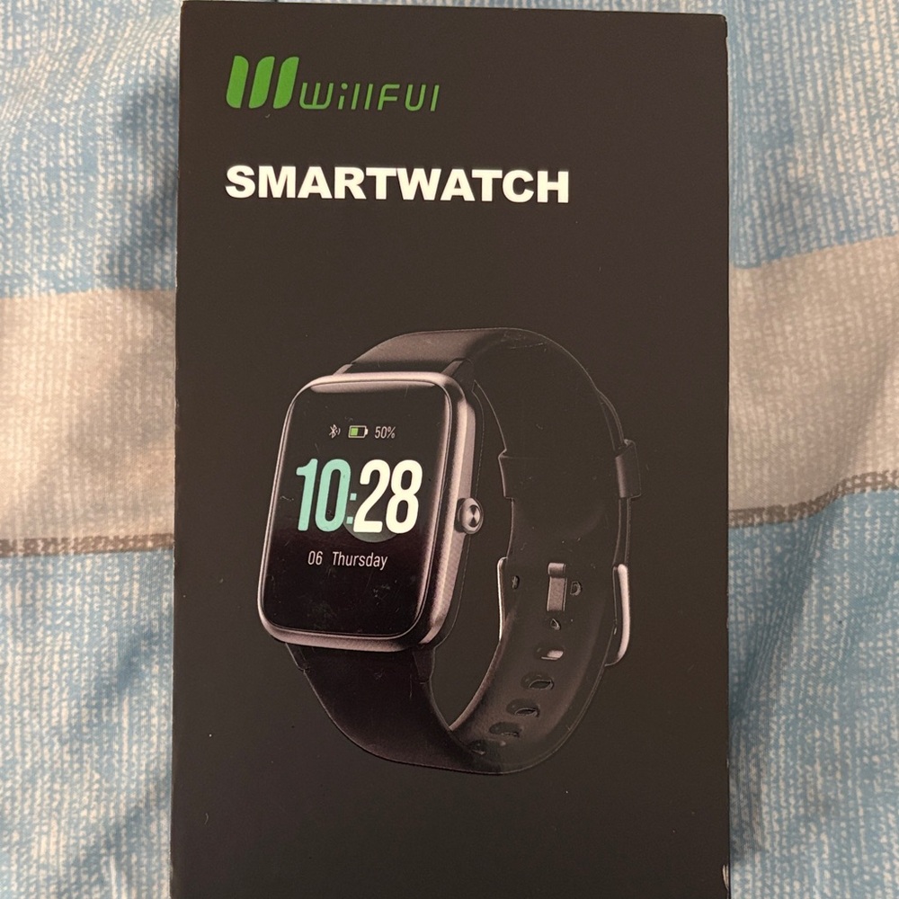 Black Smartwatch Steps Sleep SMS Heart Monitor